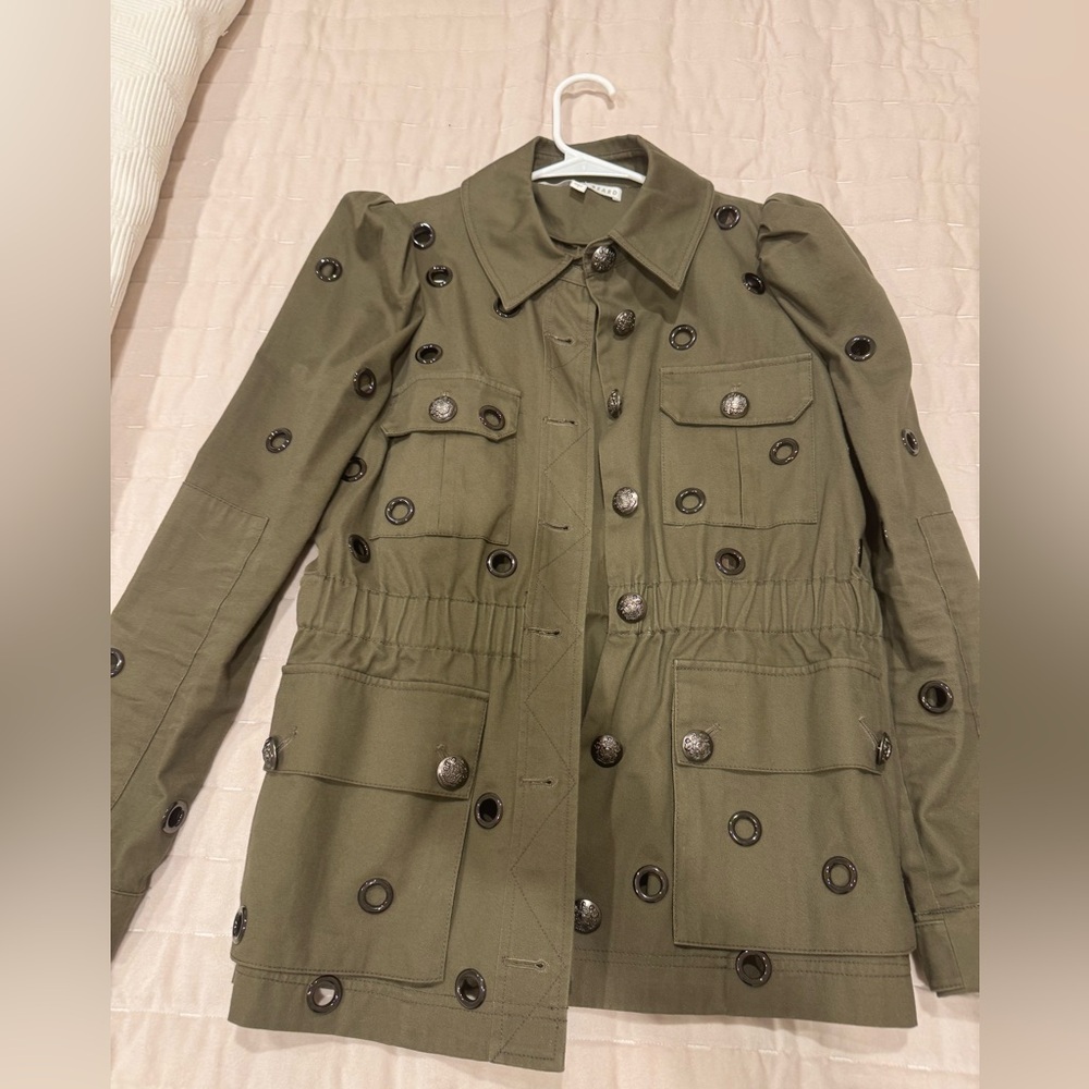Veronica Beard Utility Jacket with grommet Accents